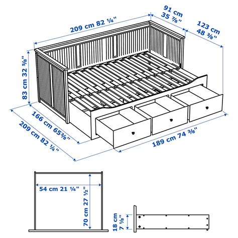 ikea hemnes daybed measurements.